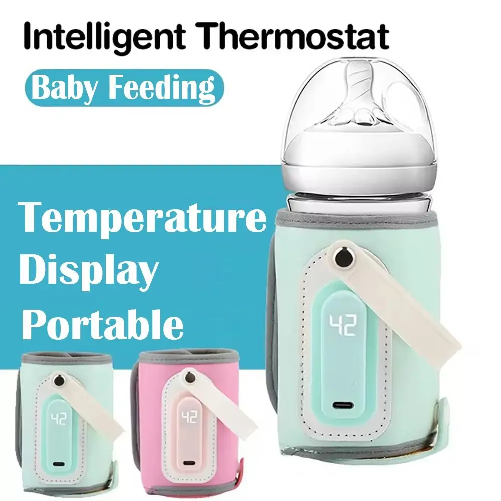 Temperature Display Baby Bottle Warmer Long Battery Life Portable Feeding Bottle Heat Keeper Outdoor Lightweight