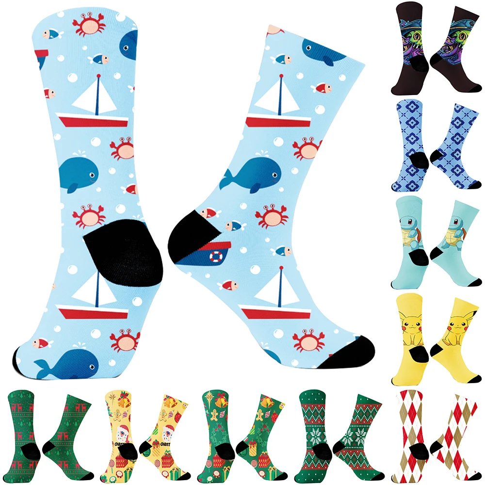 Spring Autumn Socks Sweet Love Sock Middle Tube Socks Cute Lovely Cotton Casual Socks Christmas sports and leisure Sock 2024 New