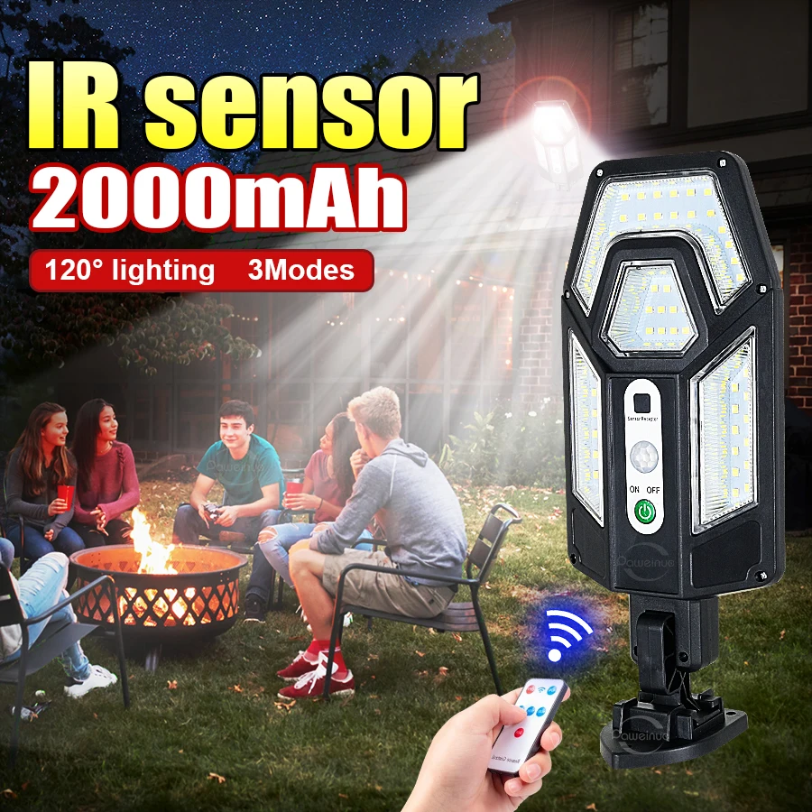 

30000LM Solar Outdoor Lights Remote Control Adjustment Garden Lamp Waterproof IP65 Motion Sensor 3 Modes Outdoor Garden Lights
