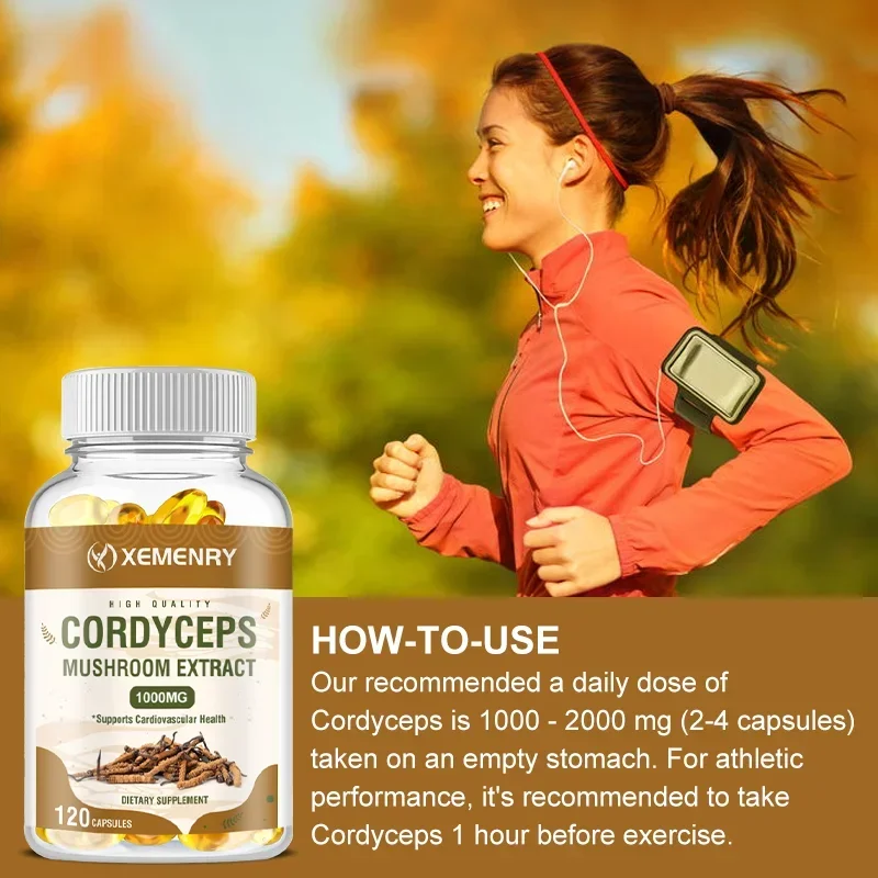 Cordyceps 1000 mg Supplement - 120 Tablets Third Party Tested, Made in the USA