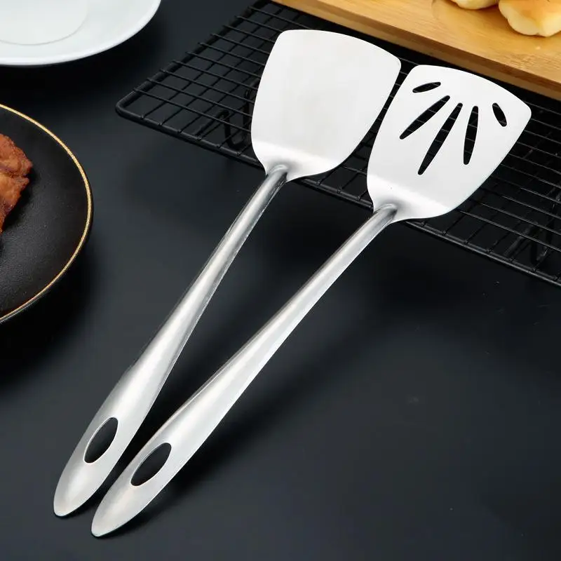 Stainless Steel Kitchenware Shovel Leakage Shovel Cooking Spatula Steak Shovel Frying Spatula Wok Spatula Iron Kitchen Utensils