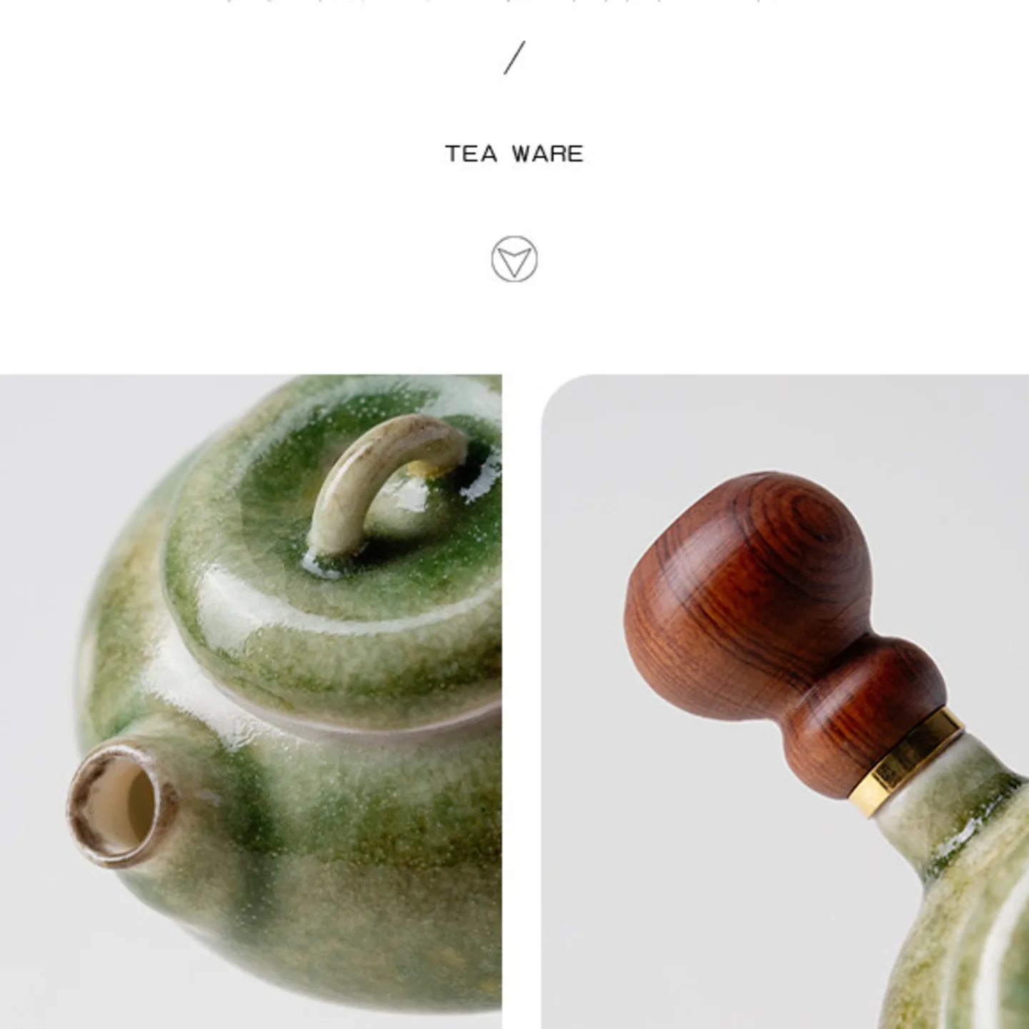 Kiln-Fired Green Kettle Ceramic Teapot Side Handle Tea Infuser Teapot Yixing Chinese Brewing Teapots Gong Dao Bei Ceremony Pot - view 6