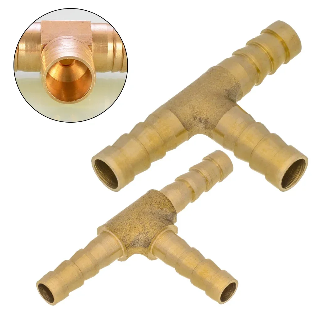 Versatile Brass 3 Way Barbed Tee Splitter Fitting Tubing Hose Connector 6-6-6mm/8-8-8mm T Splitter Tools Fitting