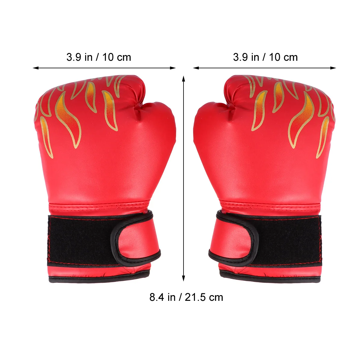 

Boxing Training Gloves for Children PU Material Flame Design Tear Resistant with Adjustable Fit Perfect for Muay Thai Cardio