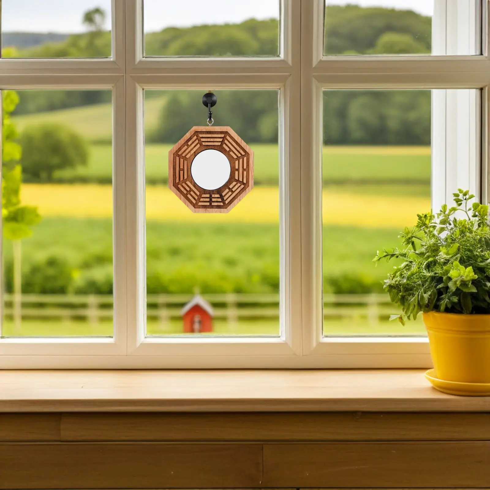 

Деревянный кулон-зеркало Багуа: Традиционный китайский фен-шуй, выпуклый оберег для защиты дома, двери, улицы, балкона, привлечения богатства и успеха