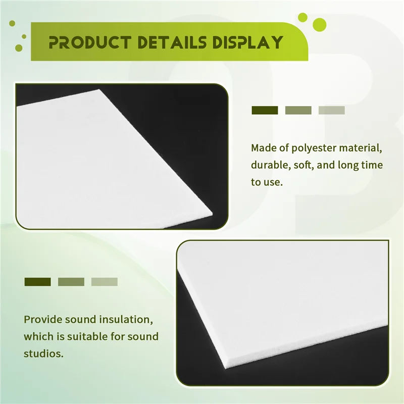 TURE 6PCS Acoustic Absorption Panel 12Inch X 12Inch X 0.4Inch Sound Proof Padding For Echo Bass Isolation For Acoustic