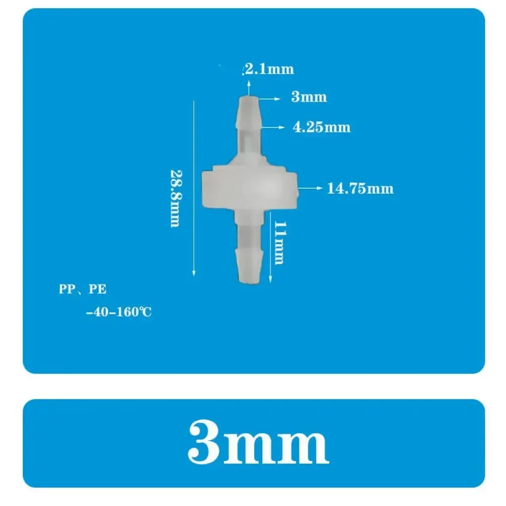 3mm To 12mm Plastic White Check Valve Way Non-Return Valve Oil Gas Water Air For Marine, Automotive, Caravans Or RV, Agriculture