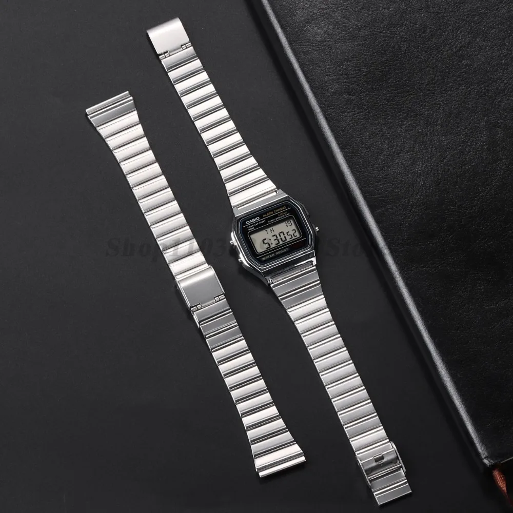 Stainless Steel Strap 18mm 20mm for Casio F91W/A158/A159/A168/A169/B650/AQ230/SGW400 Metal Strap Men Watchband Vintage Bracelet