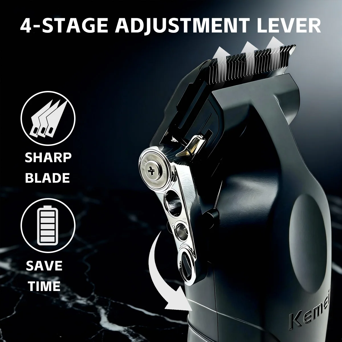 Kemei Clippers Professional Hair Clippers Adjustable Haircut Machine Charging Base Electric Hair Clipper For Man KM-2296 KM-2299 image 6