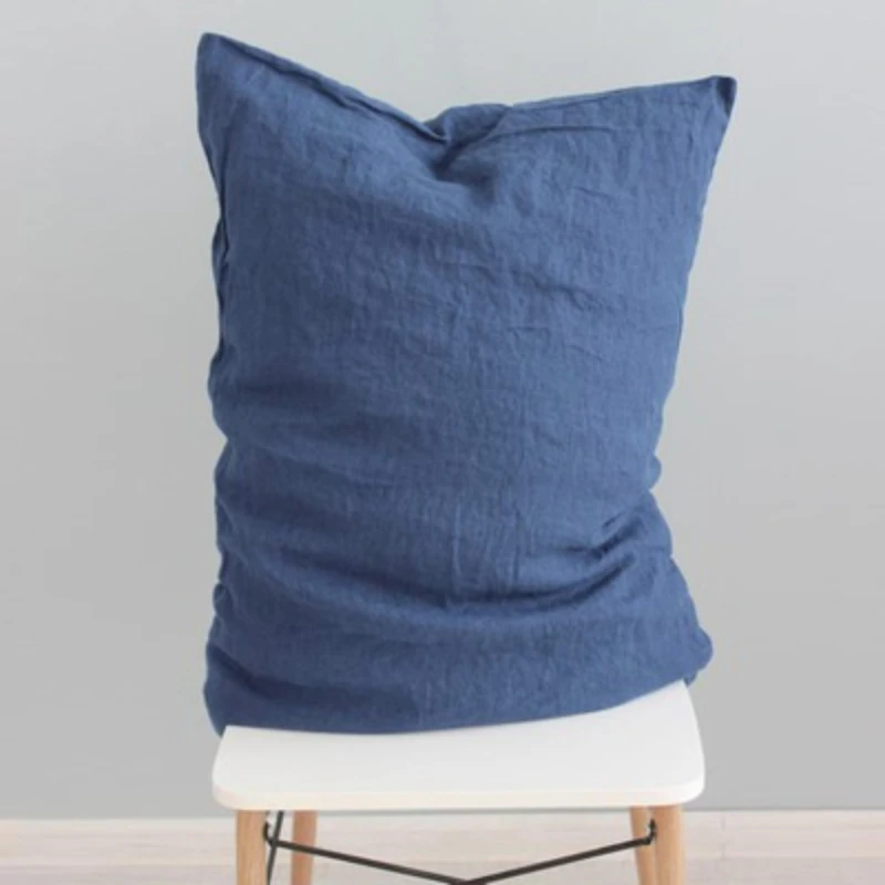 

Pure Linen Pillowcase Envelope Pillow Cover Single Queen King Pillowsham Soft Bedding Simple Plain Color Decorative Pillowcase