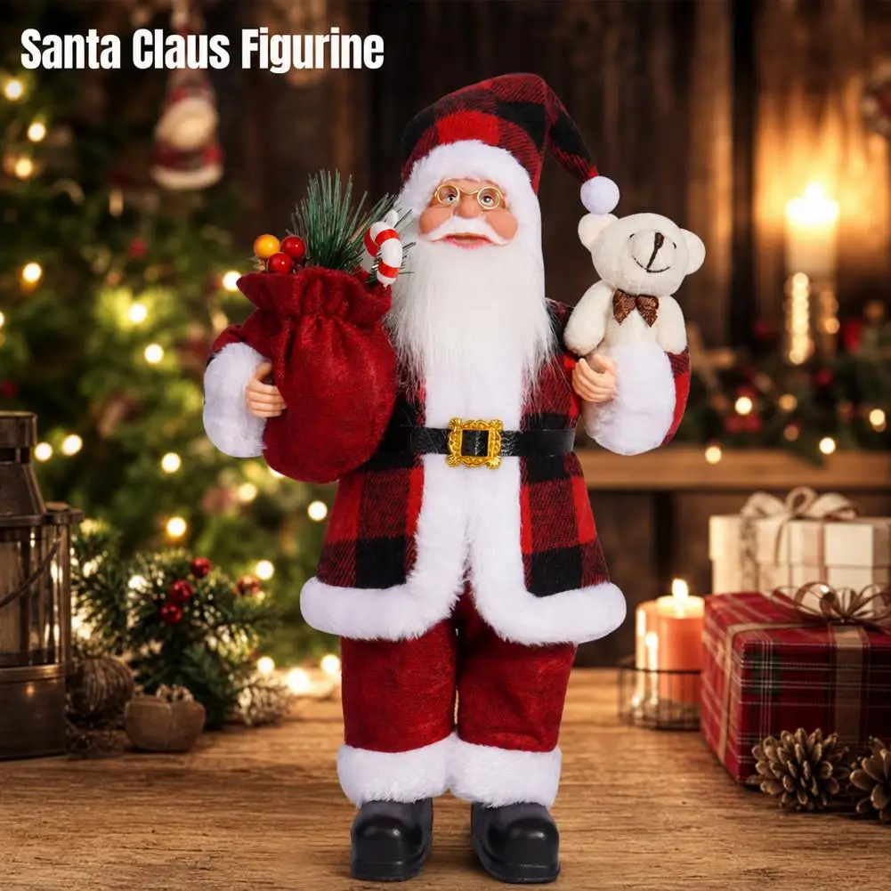 Riesige 30cm Weihnachtsmann-Plüschpuppe Weiche Weihnachtsdekoration Christbaumschmuck Party-Deko für Garten und Zuhause Neujahrsgeschenk – Detail 4