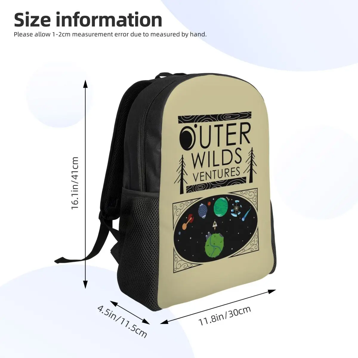 Outer Wilds Ventures Handbook Student Backpack School Bag Hiking Travel Daypack for Men Women Fashion Bookbag Shoulder Bags