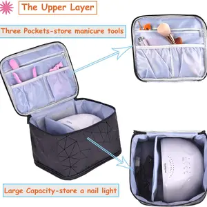 Polish Polish PUBLE LEPHE LEPHE, Túi mỹ phẩm lớn, Túi lưu trữ, Bộ dụng cụ tổ chức Bộ phận Nail, giữ 30 + Chai 12 Bán hàng bán hàng chính - №8