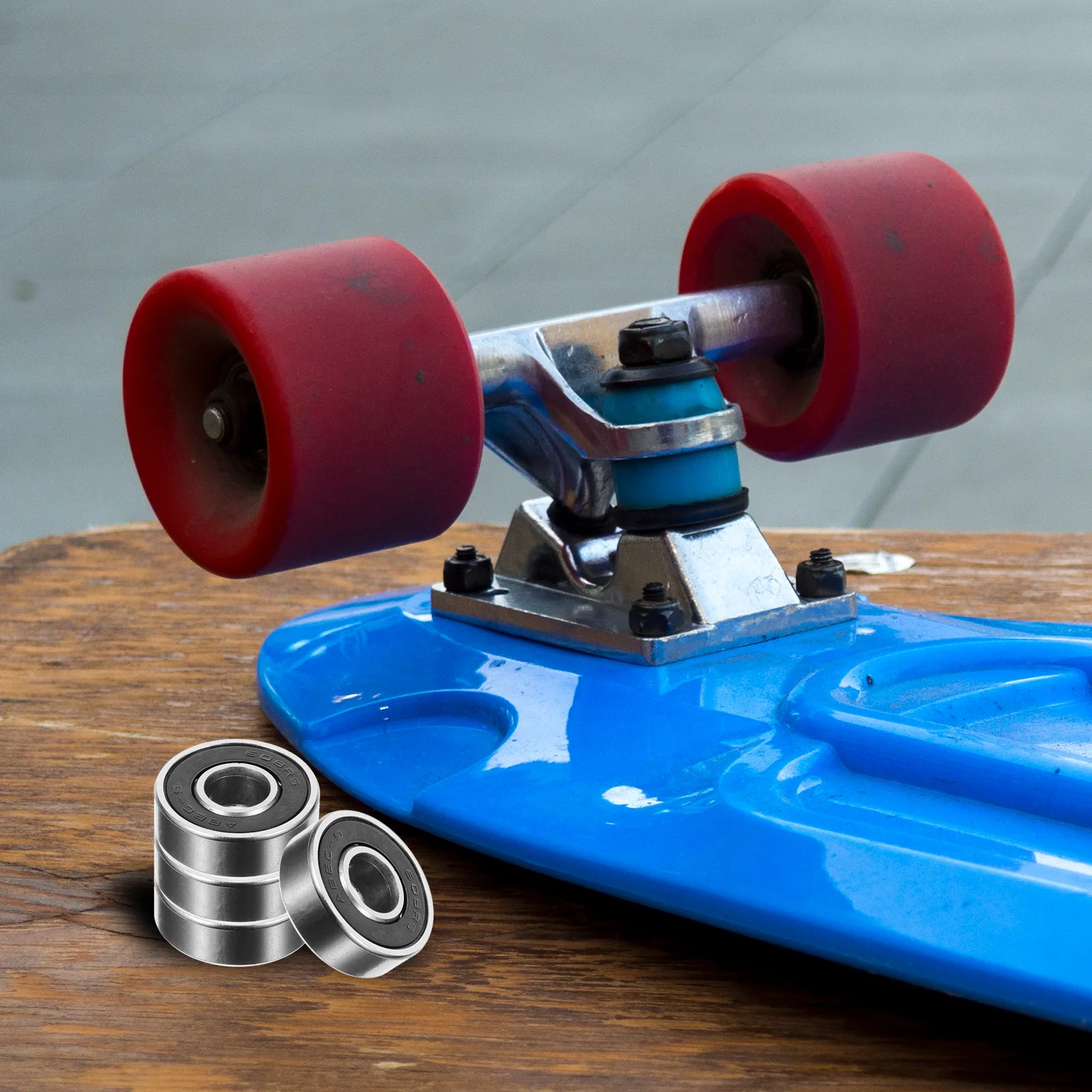 

8pcs Skateboard Bearings Carbon Steel 608RS Black Universal Sturdy Wheel Bearings for Longboard Surfboard Stable Construction