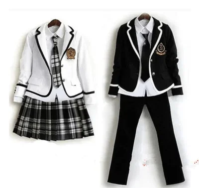 Nuovo stile Per Bambini Uniformi Ragazzi Costumi Studente Inghilterra JK Uniformi a maniche lunghe uniformi scolastiche