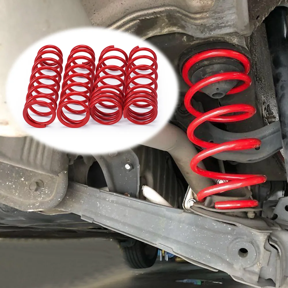 4Pcs Red Coilover Coil Lowering Springs Kit For 88-00 Honda Civic EF EG EK EK3 LZ-TH10R