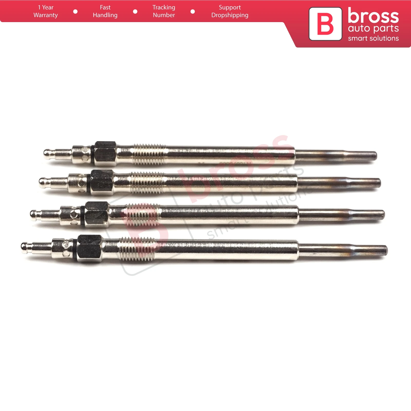 Bross Auto Parts BGP5-1 4 Pcs Heater Glow Plugs  N10579805, MN980406, GX3117, 0106671802 for VW Audi Seat Skoda Mitsubishi