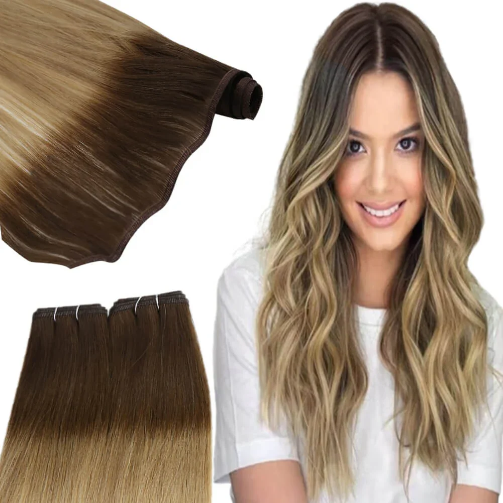 Moresoo extensões de trama de seda plana sem costura feixes de cabelo virgem 50g cabelo humano natural real 12 meses extensões de cabelo de trama pu