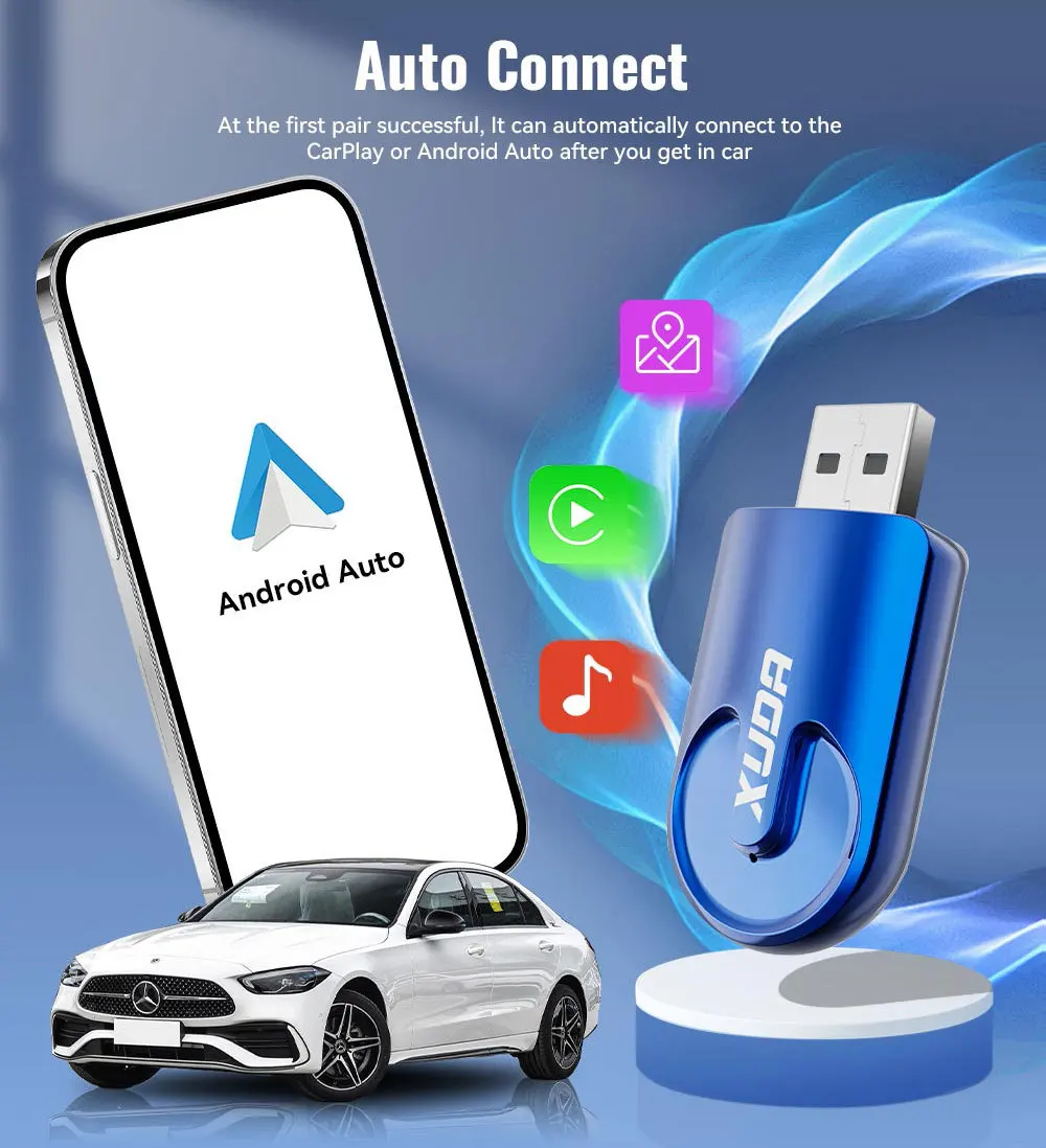 

Smart Mini Box Wireless CarPlay Android Auto Wireless AI Box 2 in 1 Bluethooth 5.0 Adapter 5G WiFi Smart Dongle Car Accessories