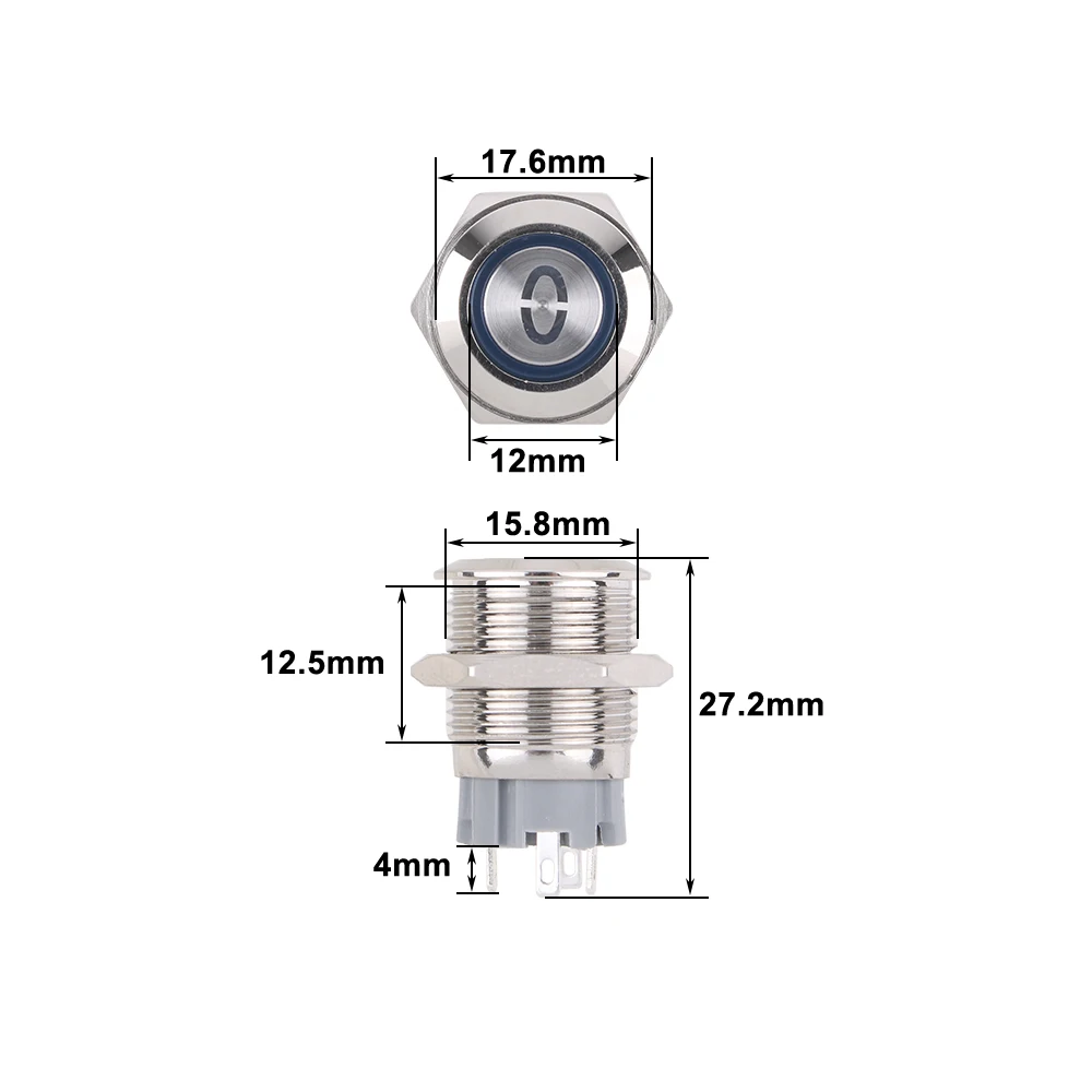 16/19/22mm Momentary Reset Waterproof Number Letter 0 1 2 3 4 5 6 7 8 9 10 Metal Push Button Switch Led Elevator Lift Alarm bell