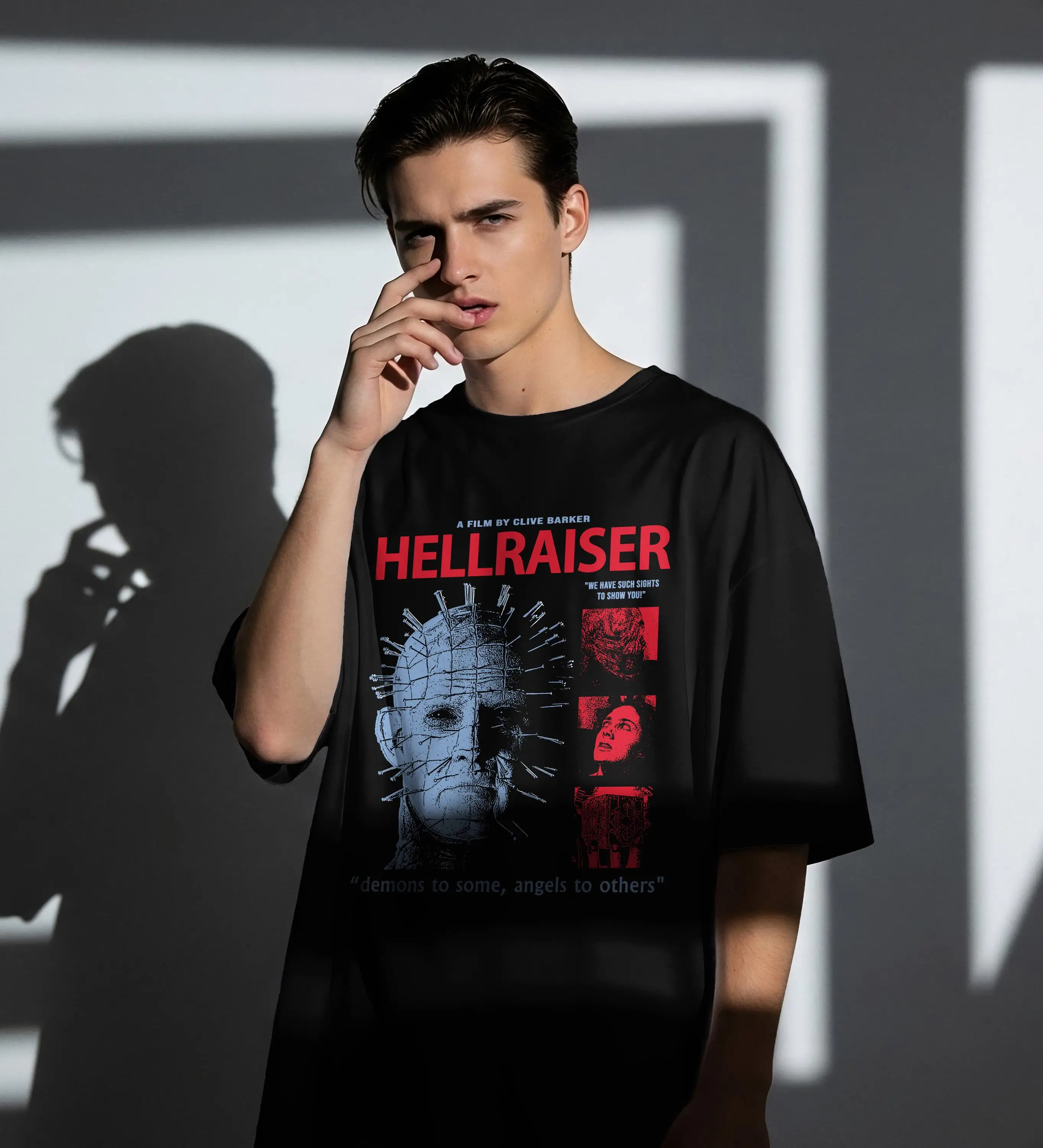 Hellraiser 1987 Pinhead Clive Barker Cenobites Cult Classic Fan Grafik-T-Shirt Baumwolle Herren Damen Streetwear T-Shirt – Detail 5