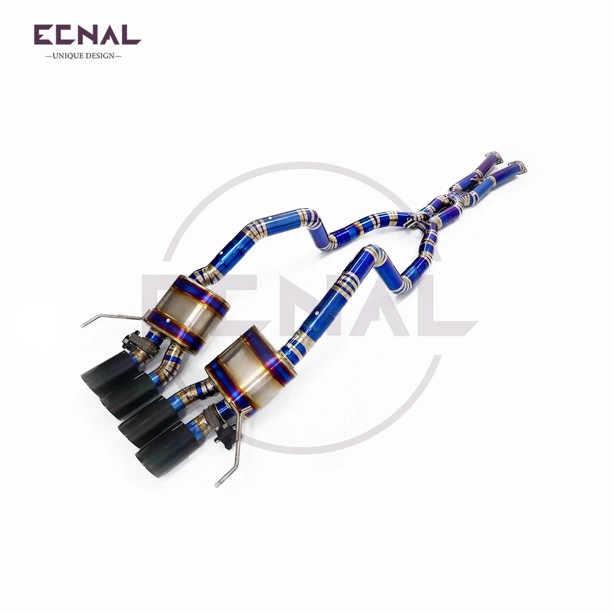Ecnal Exhaust Sport Catback Pipe with Valve Muffler Titanium Alloy High Performance Exhaust System for Corvette C7 2014-2018