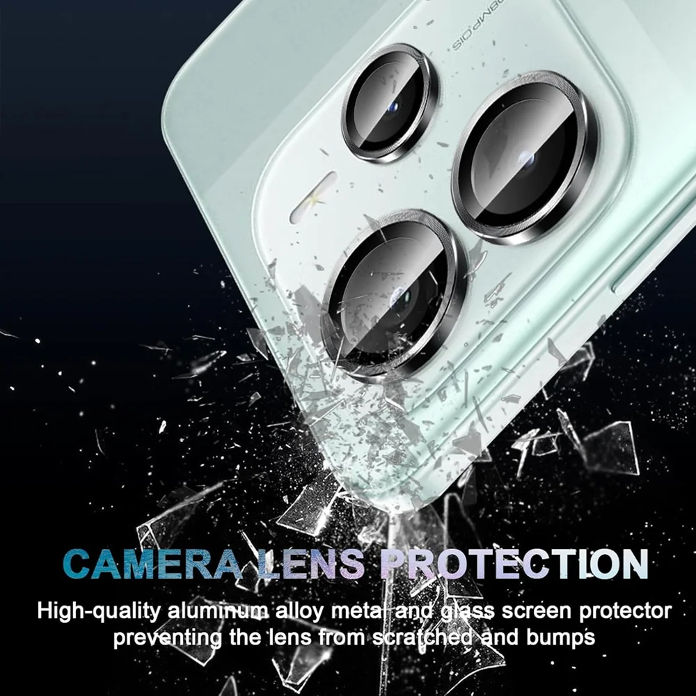 Protecteur d'objectif d'appareil photo pour Xiaomi Redmi Note 14 13 Pro + couvercle d'objectif en verre arrière, Note14 Pro 14Pro 4G Note13 13Pro Plus 5G, anneau en métal