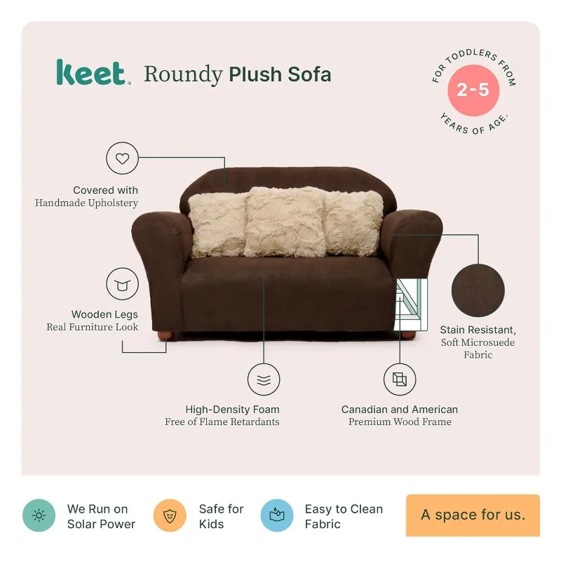 Plüsch-Kinder sofa mit Akzent kissen