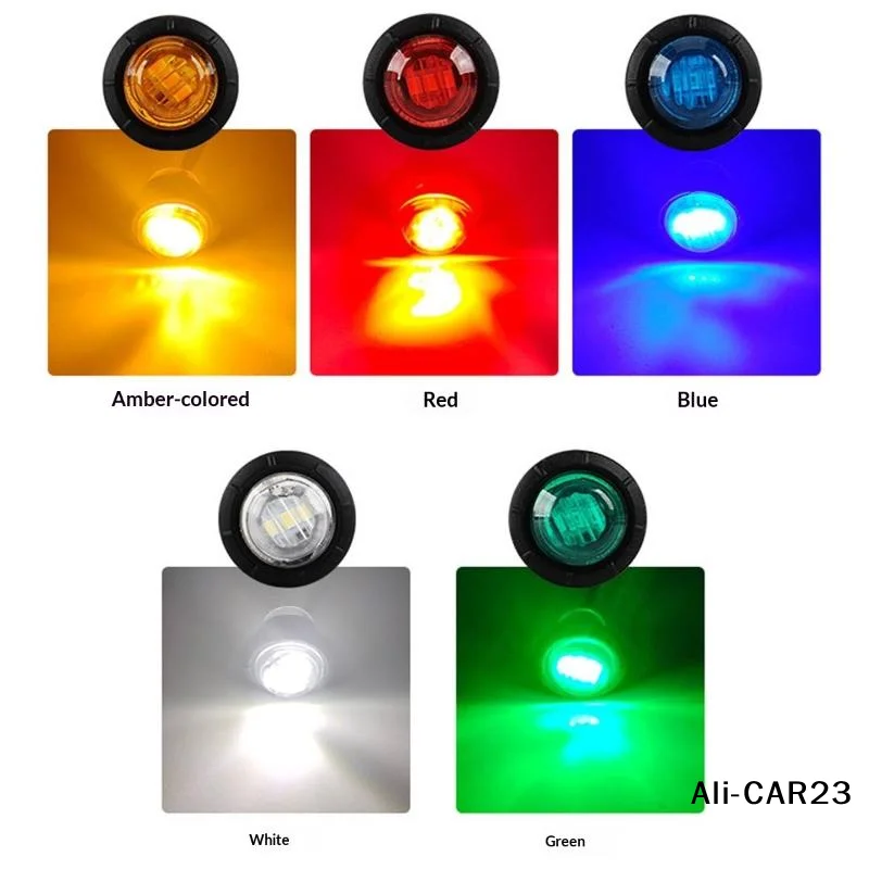 

CA 5PCS new Mini Round LED Side Marker Light High Brightness 24V Truck Trailer Auto Indicators Clearance Light Universal*