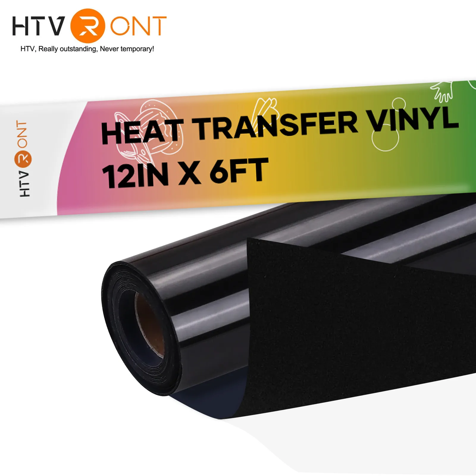 HTVRONT 12X6ft/30x180cm Flocking Heat Transfer Vinyl Roll Lettering Iron on HTV for Cricut DIY T-shirt Clothing Printing Craft