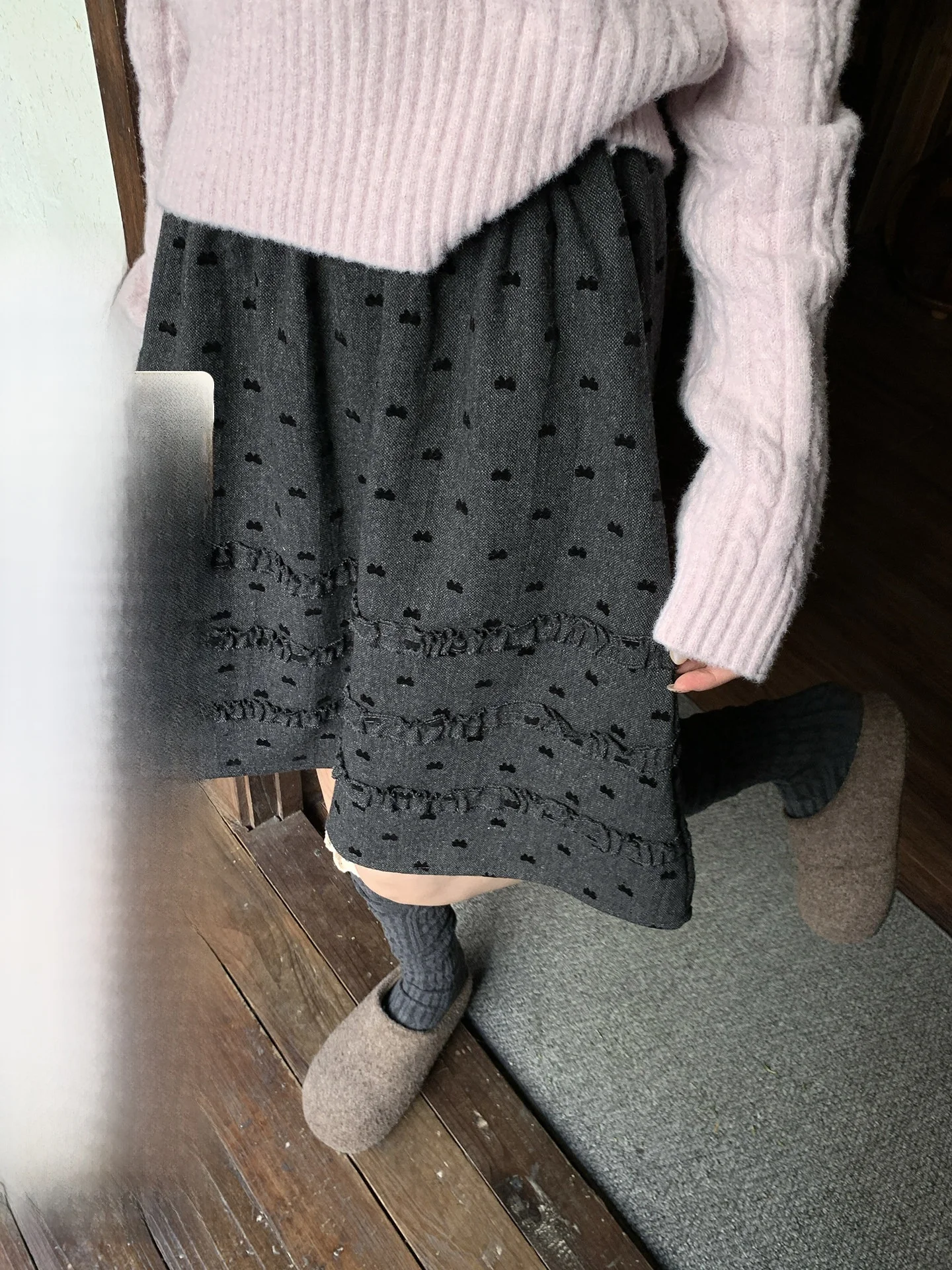 

Ретро-юбка Holli в корейском стиле с эластичным поясом, А-силуэта, с кружевом и бантом, женская модная коллекция Весна 2026, новинка