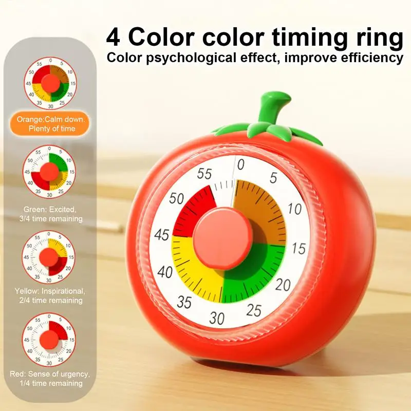 Countdown Timer For Kids 1 Hour Mechanical Countdown Timer Fruit Design For Kids Time Management Tool With Alarm For Teaching