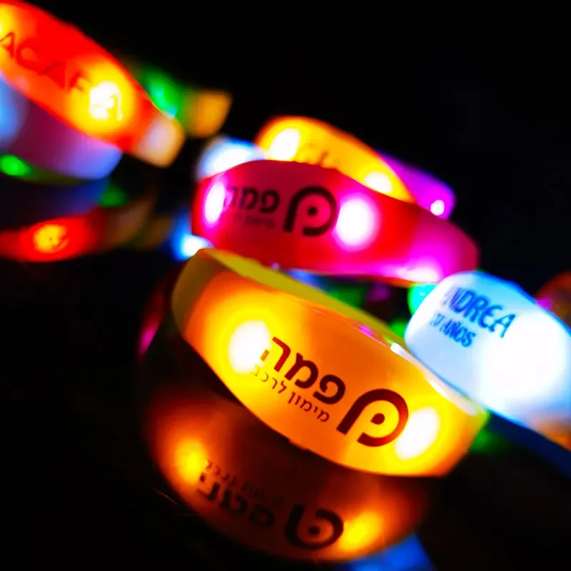 Customized RGB Luminous Bracelet Music Control LED Luminous Wristband Personalized Wedding Party Supplies