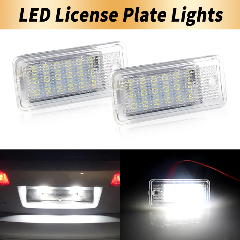

2PCS LED Number Plate Light Canbus For Audi A3 A4 S4 RS4 B6 B7 A6 RS6 S6 C6 S5 Q7 A8 S8 Avant Error Free License Plate Lamp