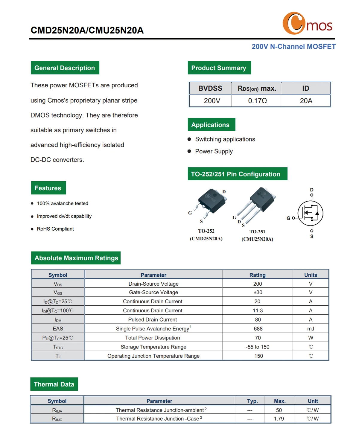 Original CMOS MOSFET CMD1402, CMD3080M, CMD3090L N-Kanal TO-252 – Detail 16