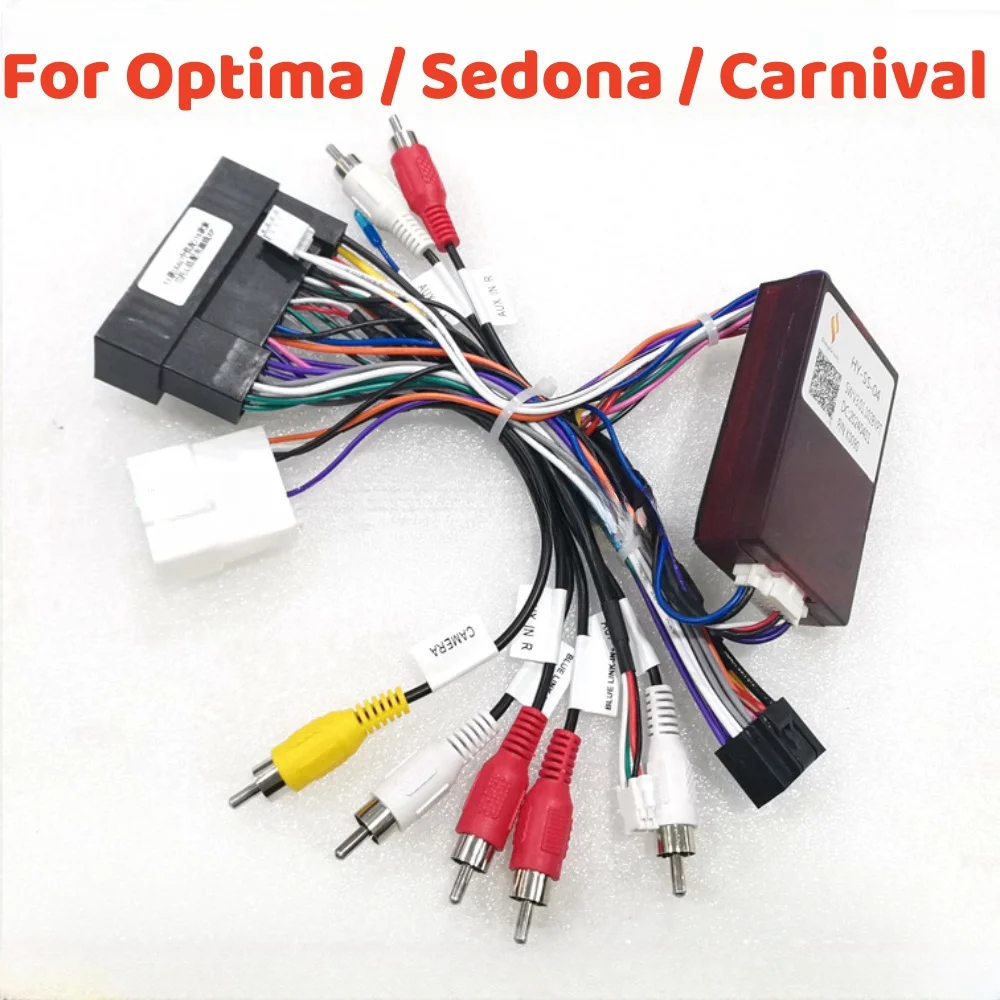 For KIA K5 Optima / Sedona / Carnival Sportage K3 Sorento Cerato Canbus Box Decoder HY-SS-04 Wiring Harness Adapter Power Cable