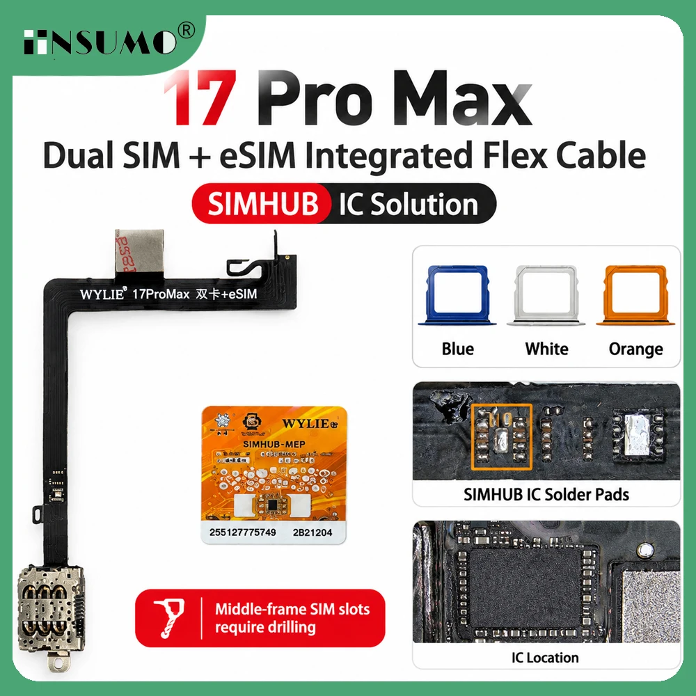 WYLIE For 17 Pro Max US Version Modified for Chinese Version Dual SIM + ESIM integrated with SuperSnow IC Requires Drilling