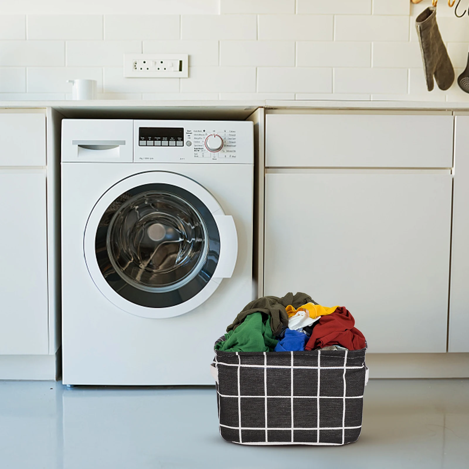 

3pcs Cotton Storage Baskets Laundry Basket Water Proof Sundries Toy Holder Desk Bins Multipurpose Home Bedroom Bathroom