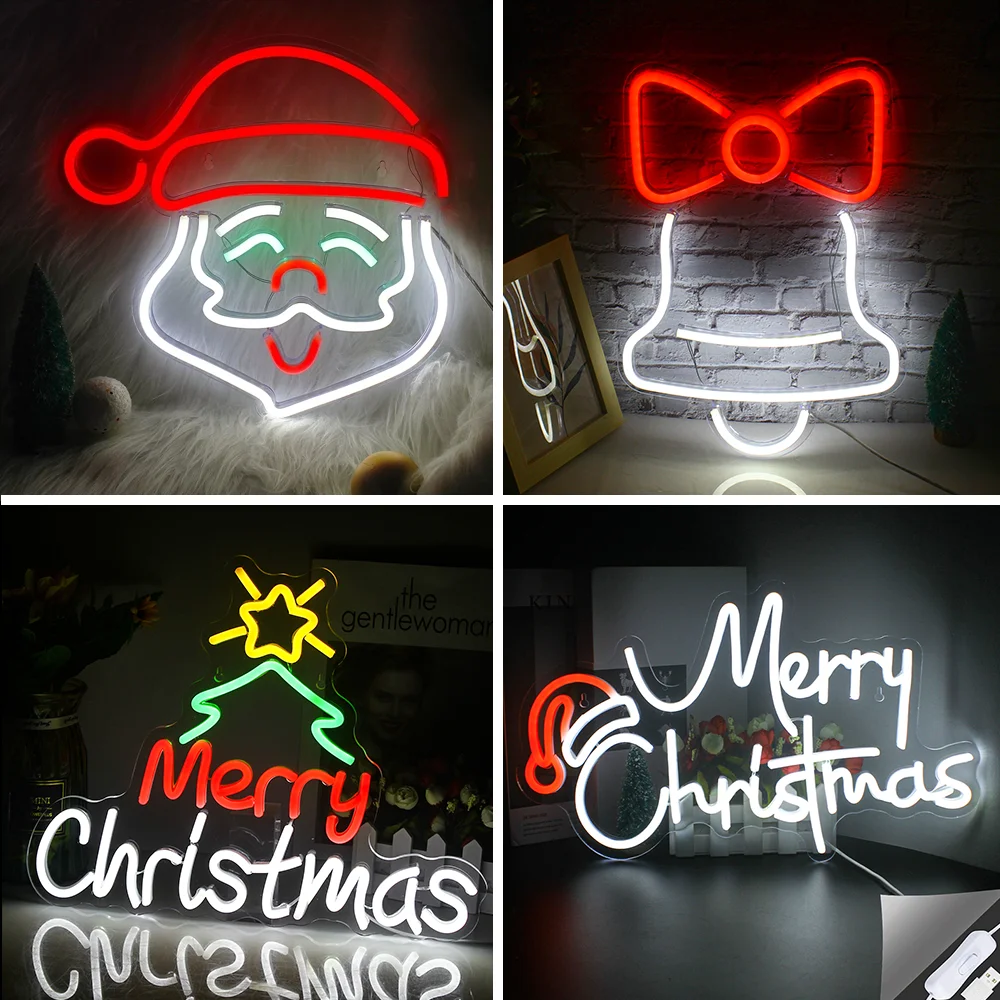 USB LED Luminous Neon Light com interruptor, Party Art Night Light, Decoração de Natal, Decoração do quarto, 2023