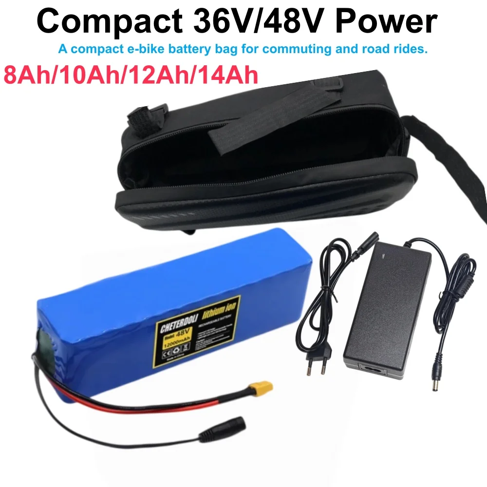 Ebike Battery 36V48V10Ah12Ah14Ah Li Ion Battery Pack With Protective Bag And 2A Charger For 150W~500W Bicycle Scooter Motorcycle