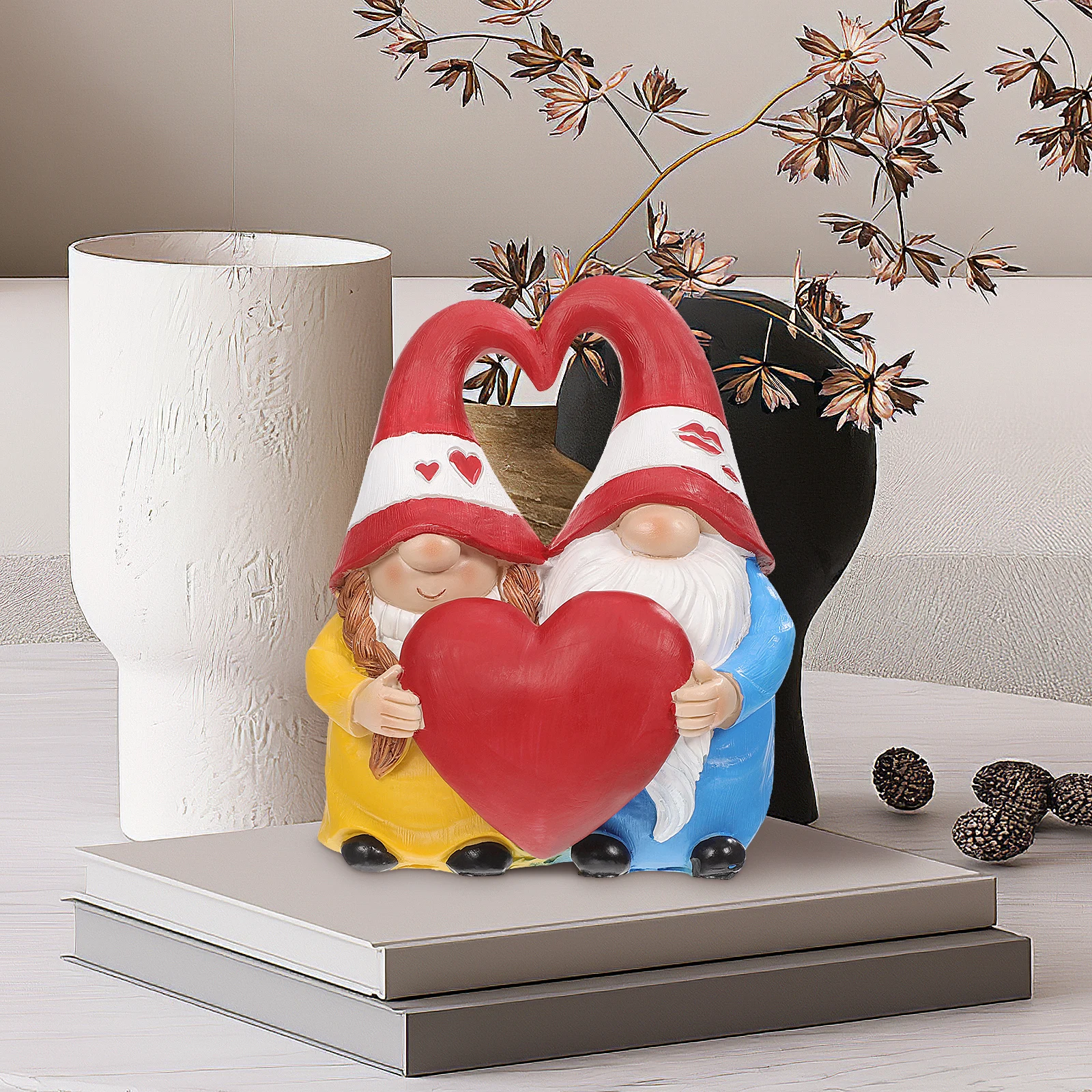 

Couple Dwarf Ornaments Resin Figurine Decors Wedding Garden Statues for outside Figurines Miniatures