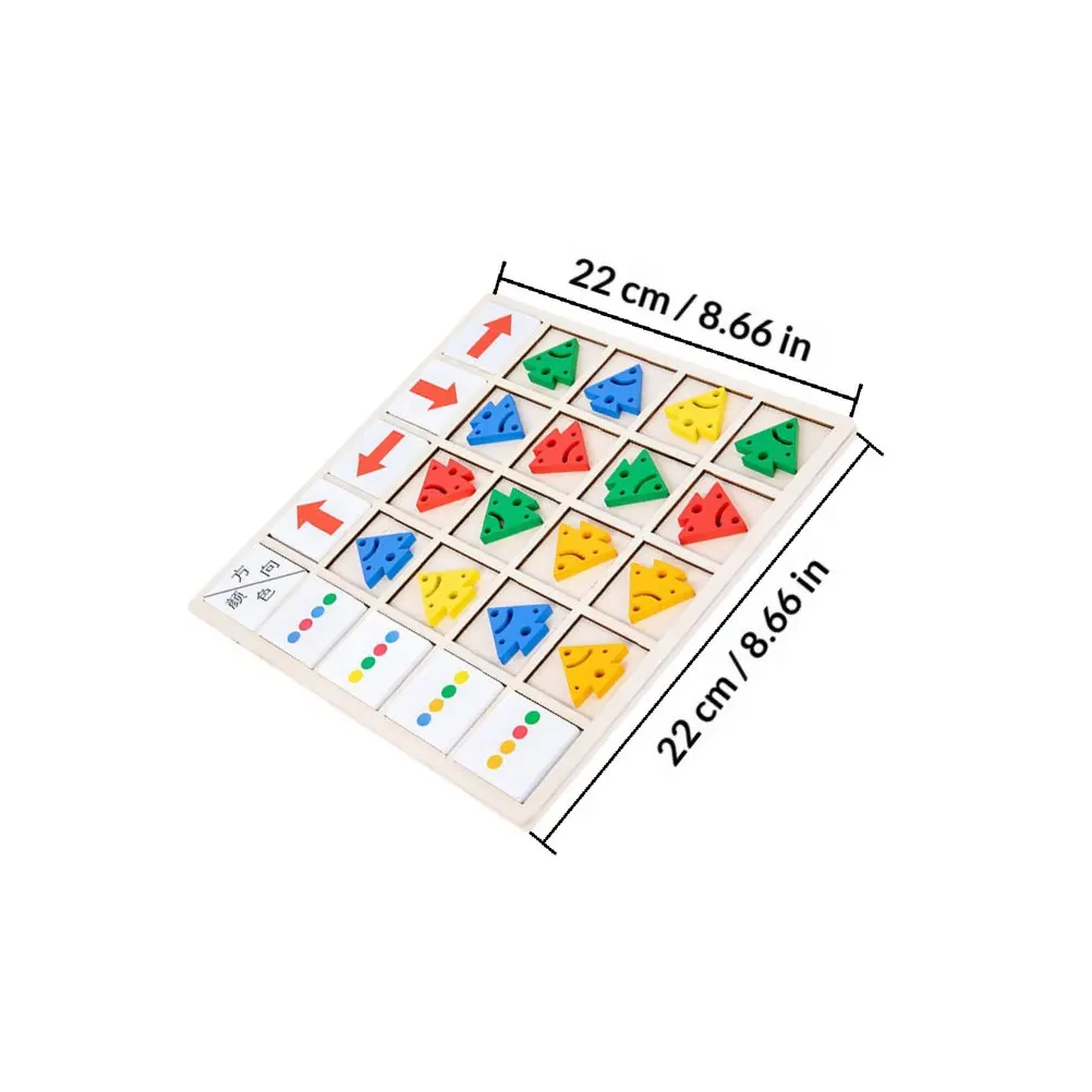 Wooden Cognitive Puzzle Game for Kids – Educational Logical Training Toy with Color & Direction Learning