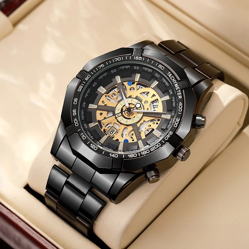 

Men's Fashion Electroplated Tungsten Steel Casual Automatic Imitation Mechanical Watch