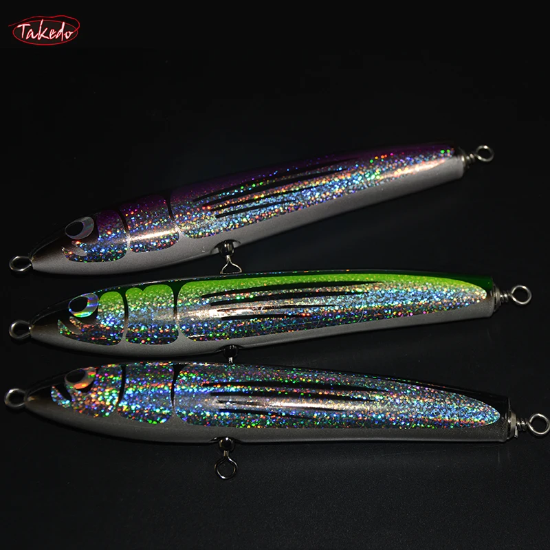 TAKEDO Wholesale High Quality JY58 200mm 80g Wood Pencil Lure Saltwater Trolling Lifelike Topwater Lures Tuna Bait