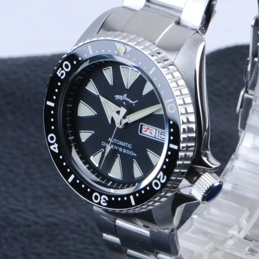 

Heimdallr Men Automatic Watch 44.8mm Mechanical Wristwatch Diver 200M Waterproof C3 Luminous Sapphire NH36 Week Date Sport
