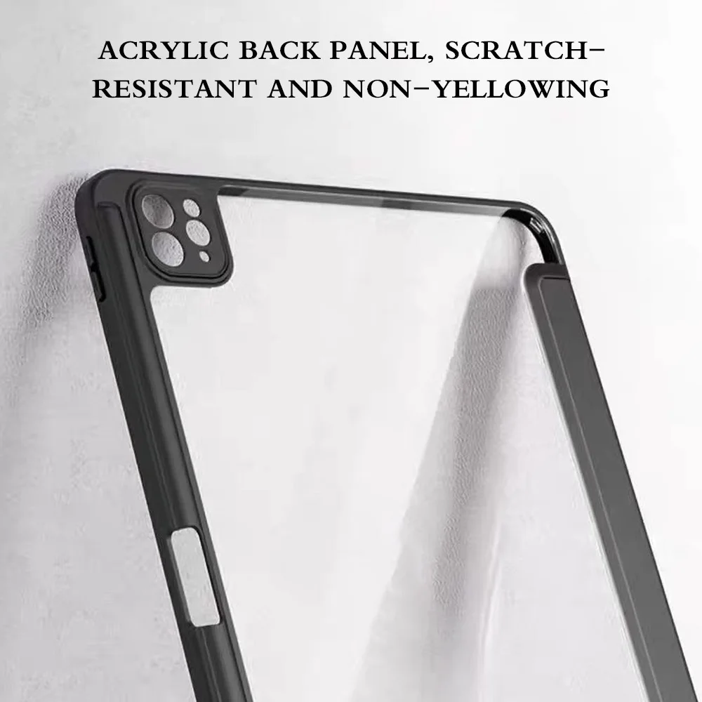 Novo caso para ipad pro 13/11 m4 ar 11/13 m2 capa de mesa transparente acrílico para ipad 10th 4/5/6/7/8/9th lápis titular caso