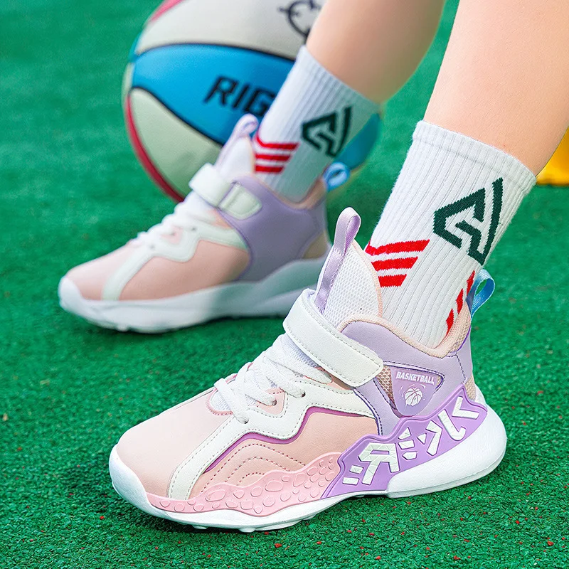 

Girls' Basketball Shoes 2024 Summer New Breathable and Durable Boys' Basketball Shoes, Anti slip Training Shoes for Big Boys