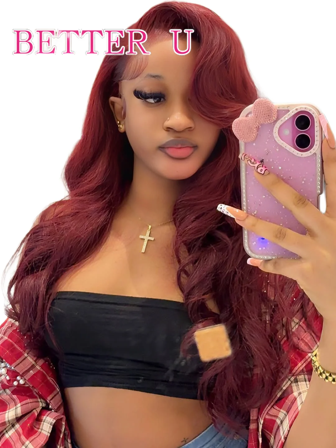 

Body Wave Dark Burgundy Human Hair Wigs 13x4 Transparent Lace Front Wigs Pre Plucking Lace Frontal Wigs Dark Red Lace Wig 180%