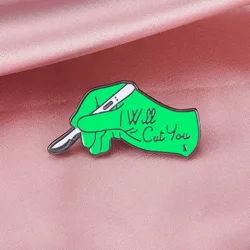 Harong New Surgeon Scalpel I Will Cut You Pin Brooch Anatomy Surgery Tools Brooches Jewelry Medical Badge for Doctor Student