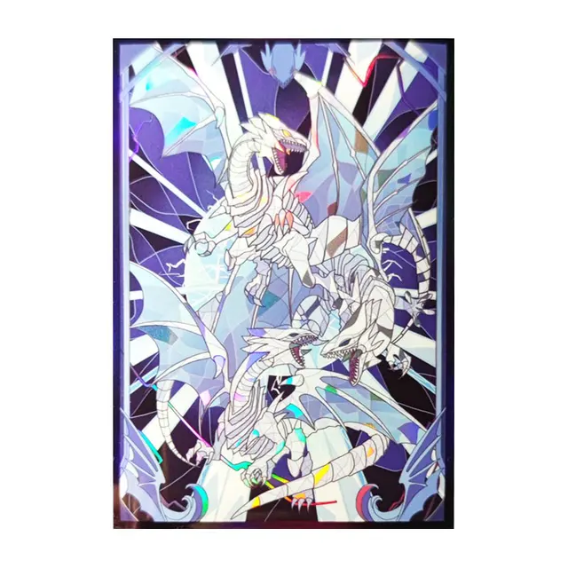 63x90mm 60 sztuk holograficzne koszulki na karty YUGIOH koszulki na karty ilustracja Anime Protector okładka na karty do gier planszowych karty kolekcjonerskie